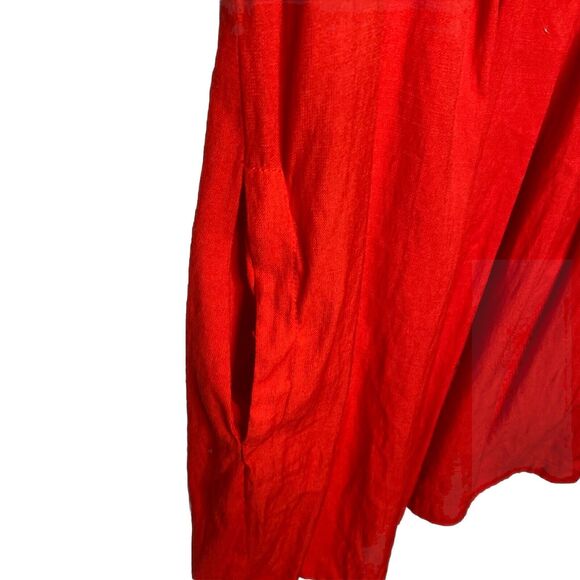 Lush V Neck  Red Short Cold Shoulder Dress Pockets Size Small Womens - Picture 3 of 7